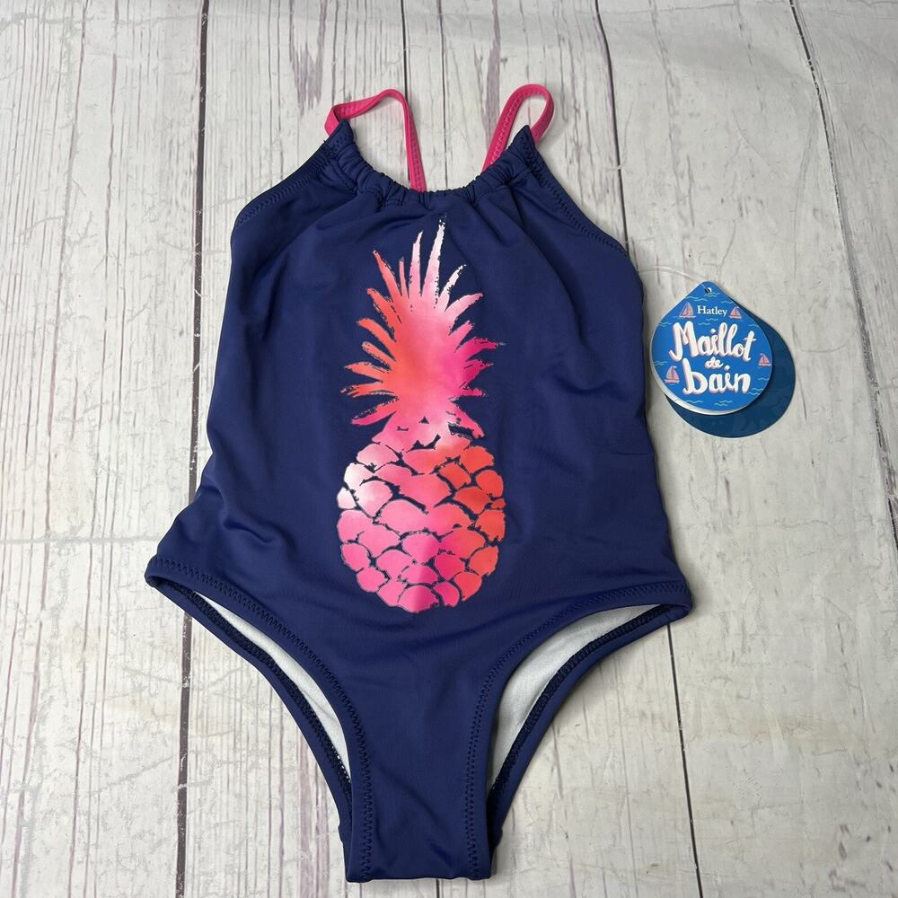 Hatley Girls Size 2 Pineapple One Piece Swimsuit Tropical 2 year Old Swimsuit